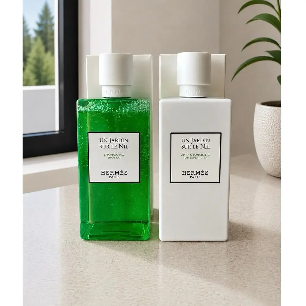 $180 New Hermès Un Jardin Sur Le Nil Shampoo & Conditioner Set 200mL Hair Care